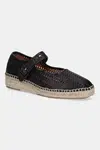Kožené espadrilky Billi Bi černá barva, na platformě, A28600