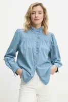 Bavlněná košile Answear.LAB modrá barva, regular, se stojáčkem