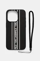 Obal na telefon Karl Lagerfeld iPhone 15 Pro černá barva, KLHCP15LPAMSCNSP