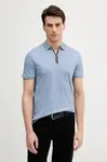 Bavlněné polo tričko Tommy Hilfiger pánské, modrá barva, MW0MW39552