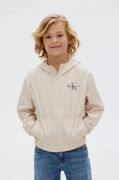 Bunda Calvin Klein Jeans béžová barva, IB0IB02091