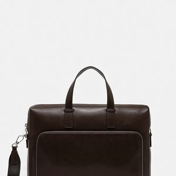 Kožená taška na notebook Paul Smith hnědá barva, M1A-8082-PSOFTL