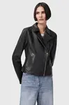 Kožená bunda AllSaints VELA černá barva, přechodná, W089LB