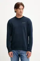 Bavlněné tričko s dlouhým rukávem Tommy Jeans tmavomodrá barva, s potiskem, DM0DM21594