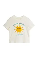 Dětské bavlněné tričko Mini Rodini Sun béžová barva, s potiskem, 2562011011