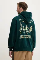 Bavlněná mikina adidas Originals Asd Otb Hoodie pánská, zelená barva, s kapucí, s potiskem, JY3652