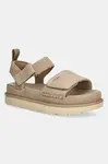 Semišové sandály UGG Goldenstar dámské, béžová barva, na platformě, 1136783-SAN