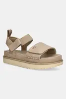 Semišové sandály UGG Goldenstar dámské, béžová barva, na platformě, 1136783-SAN