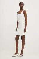 Šaty HUGO bílá barva, mini, 50537631