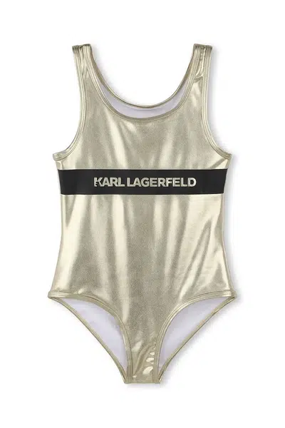 Jednodílné dětské plavky Karl Lagerfeld zlatá barva, Z30442