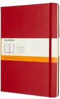 Zápisník Moleskine - tvrdé desky, XL, linkovaný - červený