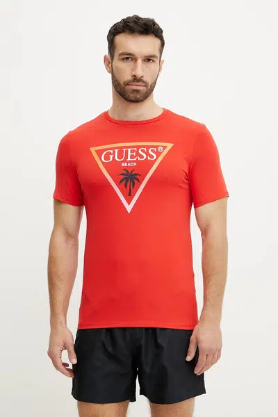 Tričko Guess červená barva, s potiskem, F5GI00 J1314