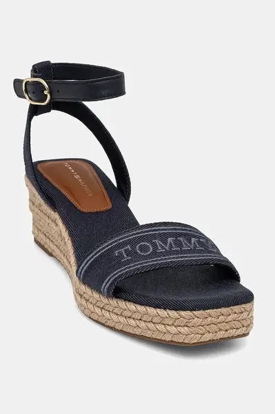 Sandály Tommy Hilfiger TOMMY HILFIGER ESPAD MID WEDGE tmavomodrá barva, FW0FW08805