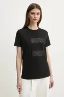 Bavlněné tričko Elisabetta Franchi černá barva, MA03151E2