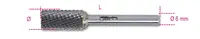 Beta tools Pilník rotační z karbidu, 426md/cp6, válcový 6 x 16 x 50 mm, stopka 6mm