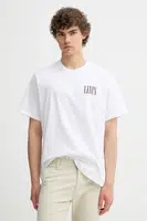 Bavlněné tričko Levi's SS RELAXED FIT TEE pánské, bílá barva, s potiskem, 16143