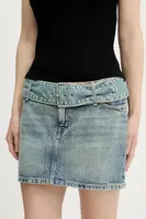 Džínová sukně Hugo Blue modrá barva, mini, 50541549