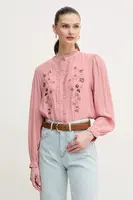 Košile Hoss Intropia dámská, růžová barva, regular, se stojáčkem, 6289134