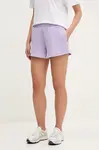 Bavlněné šortky Guess PRIMULA dámské, fialová barva, hladké, medium waist, V5GD07 KCRP0