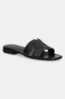 Kožené pantofle Furla Summer Mule dámské, černá barva, YJ34SUM X30000 O6000