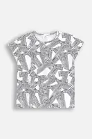 Tričko Coccodrillo tmavomodrá barva, HOLIDAY SPLASH GIRL JUNIOR