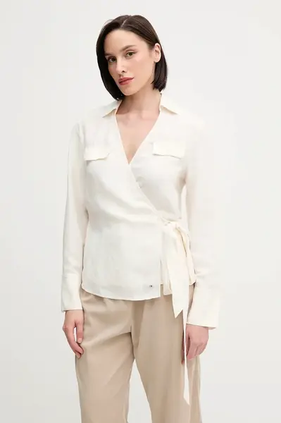 Lněná košile Tommy Hilfiger