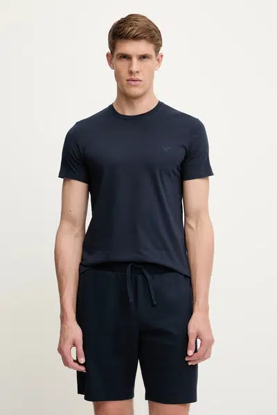 Bavlněné tričko Emporio Armani Underwear pánské, tmavomodrá barva, EM000377 AF14210