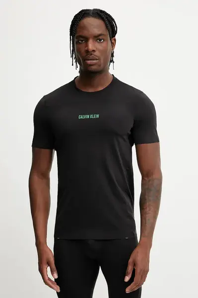 Tréninkové tričko Calvin Klein Performance pánské, černá barva, s potiskem, LVGMS5K188