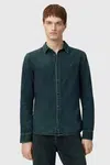 Džínová košile AllSaints GLEASON LS SHIRT pánská, šedá barva, regular, s klasickým límcem, M165SB