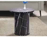 Okrúhly odkladací stolík Treviso, 40 cm, čierny mramor%