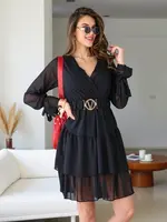 Resti Women's mini dress with frills and wrap neckline