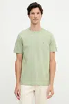 Bavlněné tričko Tommy Hilfiger pánské, zelená barva, MW0MW39995