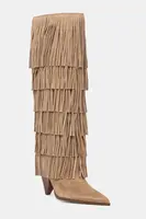 Semišové boty MICHAEL Michael Kors Jayla dámské, béžová barva, na podpatku, 40F5JYHB8S.297