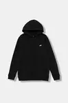 Dětská bavlněná mikina Vans B SALTON LOOSE PO černá barva, s kapucí, hladká, VN000P5TBLK1