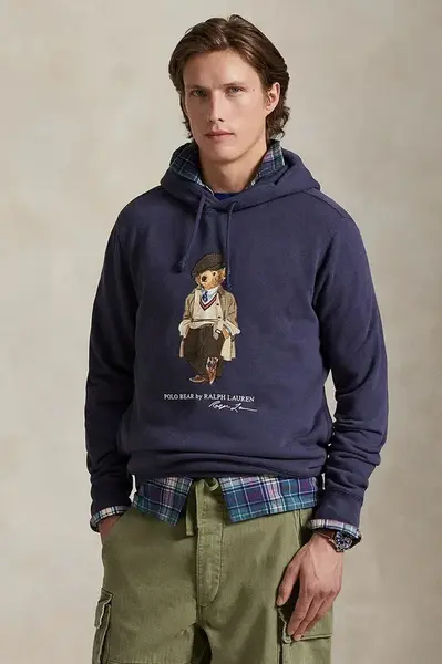 Mikina Polo Ralph Lauren pánská, modrá barva, s potiskem, 710980314