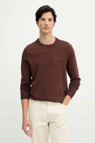 Svetr s příměsí kašmíru Tommy Hilfiger vínová barva, MW0MW28046