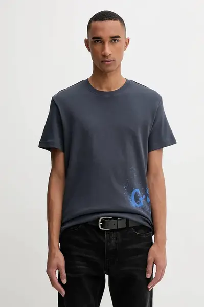 Bavlněné tričko G-Star Sprayed pánské, modrá barva, D26819-D976