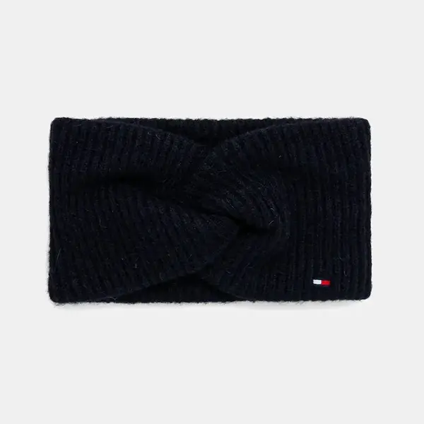 Čelenka s přídavkem vlny Tommy Hilfiger tmavomodrá barva, AW0AW17778