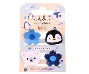 Dětské veselé skřipečky do vlasů Invisibobble Clipstar Polar World - 4 ks + dárek zdarma