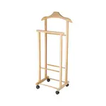 Němý sluha na šaty Compactor Hector 2, dvojitý na kolečkách, světlé dřevo