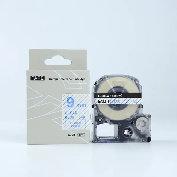 Epson LK-3TLN, ST9BW, 9mm x 9m, modrý tisk / průhledný podklad, kompatibilní páska