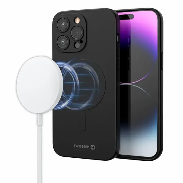 Zadní kryt Swissten Soft Joy MagStick pro Apple iPhone 15, černá