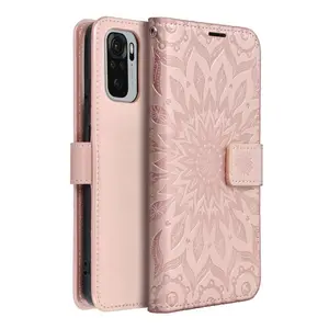 Flipové pouzdro MEZZO Book case pro Xiaomi Redmi Note 10/10S, mandala rose gold