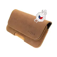 Horizontální kožené pouzdro FIXED Posh velikost 6XL, hnědá