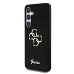 Zadní kryt Guess PU Fixed Glitter 4G Metal Logo pro Samsung Galaxy S25+, black