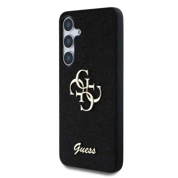 Zadní kryt Guess PU Fixed Glitter 4G Metal Logo pro Samsung Galaxy S25+, black