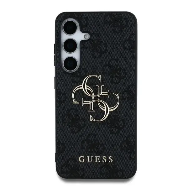Zadní kryt Guess PU 4G Metal Logo pro Samsung Galaxy S25, šedá