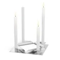 Square Candle, designový svícen - stříbrný, set 4ks - Höfats