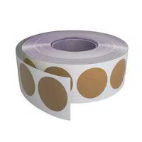 Samolepicí etikety kulaté 20 mm, 2000 ks, hnědé papírové pro TTR, role