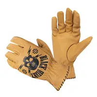 Kožené moto rukavice W-TEC Black Heart Skull Gloves camel M